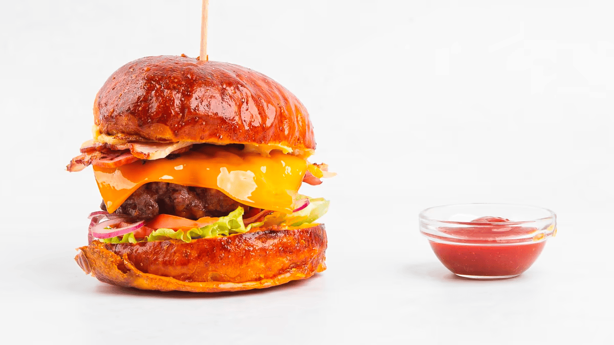 Beef cheddar bacon burger